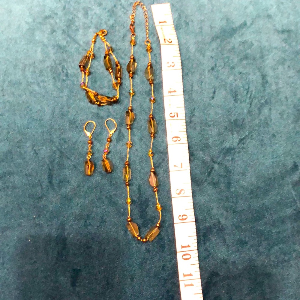 Brown and gold jewelry set